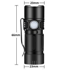 Mini LED Alu Taschenlampe Wiederaufladbares USB 3-Modi 1126