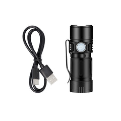 Mini LED Alu Taschenlampe Wiederaufladbares USB 3-Modi 1126