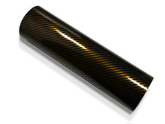 8,90/€m² 2D Carbon Gold folie Autofolie mit Luftkanäle Car Wrapping 1m x 152cm METERWARE