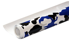 7,90€/m² Camouflage Autofolie mit Luftkanäle Schwarz Weiß Blau, Car Wrapping #22