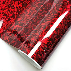 24€/m² Forged Carbon 3D Rot Autofolie Glänzend Geschmiedet PET Auto Car Wrapping 100cm x 152cm METERWARE