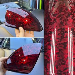 24€/m² Forged Carbon 3D Rot Autofolie Glänzend Geschmiedet PET Auto Car Wrapping 100cm x 152cm METERWARE