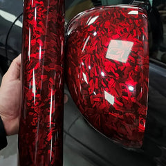 24€/m² Forged Carbon 3D Rot Autofolie Glänzend Geschmiedet PET Auto Car Wrapping 100cm x 152cm METERWARE