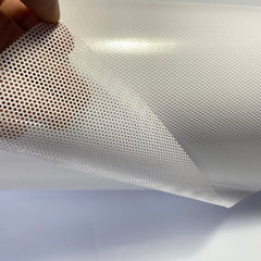 7.24€/m² One Way Vision Lochfolie für Digitaldruck Sichtschutzfolie Schwarz / Weiss 152cm