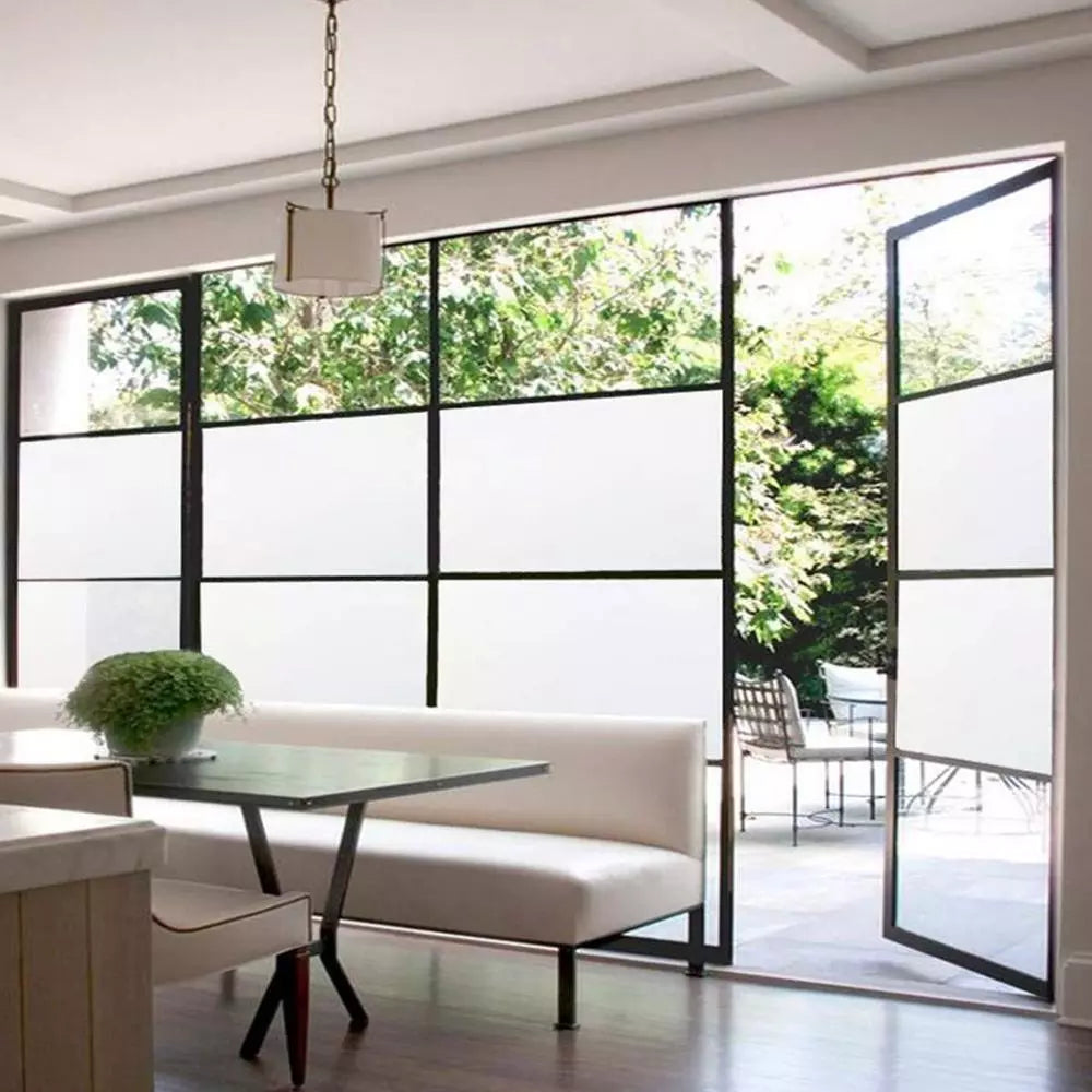 4,26€/m² Satinierte Milchglasfolie Sichtschutz Büro selbstklebend Weiss / Frostet 122cm