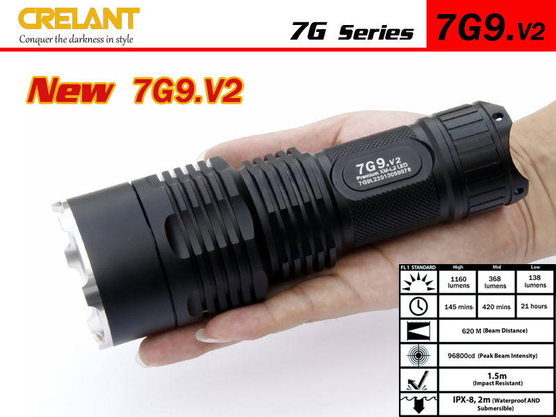 CRELANT 7G9.V2 L2 3-Mode 1160 Lumen LED Taschenlampe