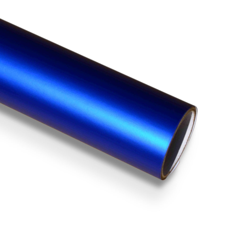 10,90/€m² Autofolie Blau Chrom Matt Metallic mit Luftkanäle Car Wrapping METERWARE
