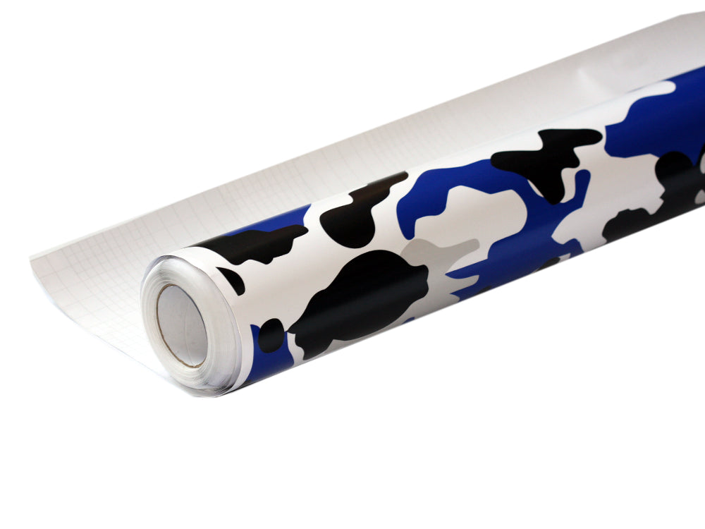 7,90€/m² Camouflage Autofolie mit Luftkanäle Schwarz Weiß Blau, Car Wrapping #22