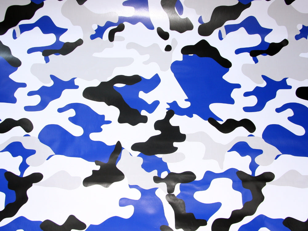 7,90€/m² Camouflage Autofolie mit Luftkanäle Schwarz Weiß Blau, Car Wrapping #22