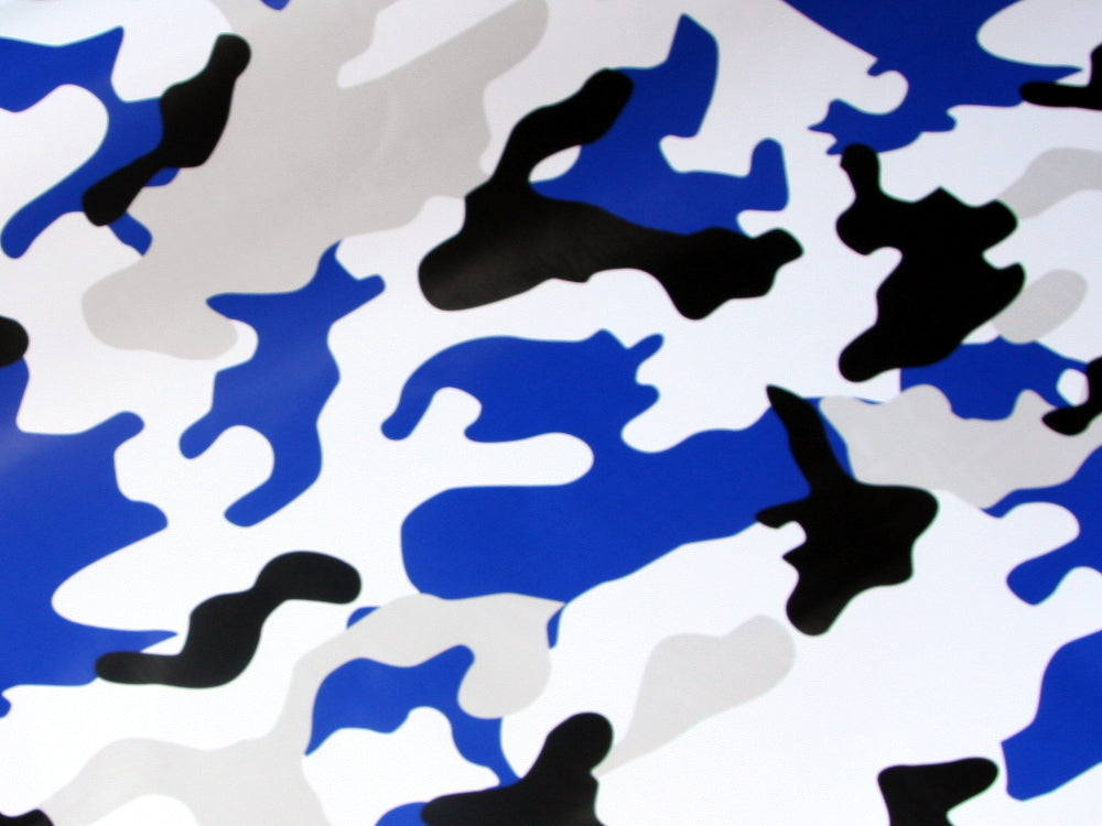 7,90€/m² Camouflage Autofolie mit Luftkanäle Schwarz Weiß Blau, Car Wrapping #22