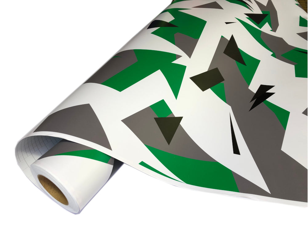 7,90€/m² Camouflage Autofolie mit Luftkanäle Schwarz Weiß Grau Grün, Car Wrapping #306