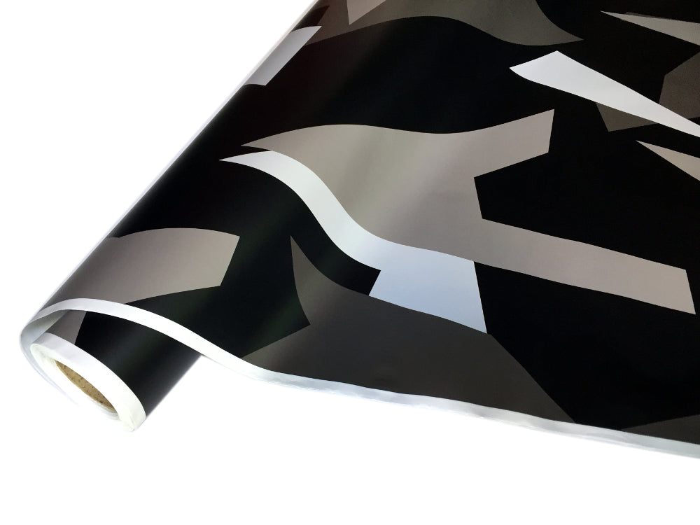 7,90€/m² Camouflage Autofolie mit Luftkanäle Schwarz Weiß Grau Dunkelgrau, Car Wrapping #31