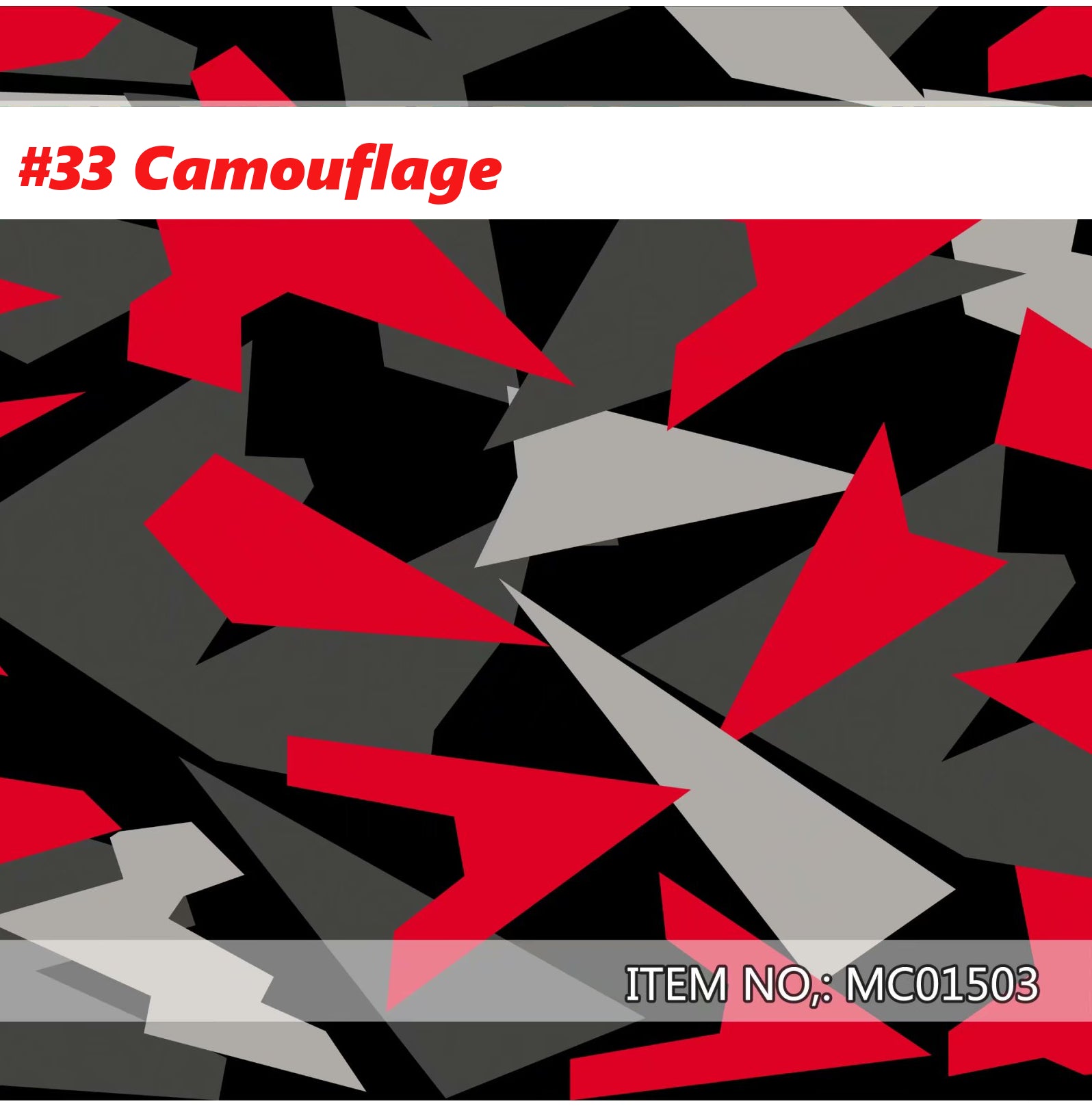 7,90€/m² Camouflage Autofolie mit Luftkanäle Schwarz Weiß Grau Rot, Car Wrapping #33