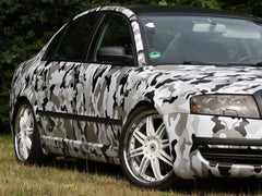 7,90€/m² Camouflage Autofolie mit Luftkanäle Schwarz Weiß Grau, Car Wrapping #01