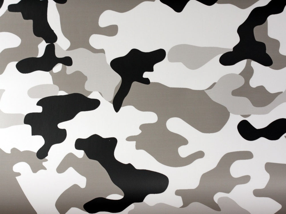 7,90€/m² Camouflage Autofolie mit Luftkanäle Schwarz Weiß Grau, Car Wrapping #01