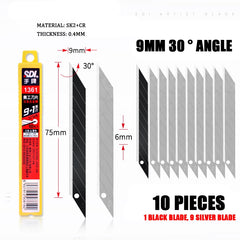 SDI 30° Grad High-Carbon Stahl (SK2 + Cr) Ersatzklingen für Folienmesser/ Cuttermesser 9+1 ( 200 stück)